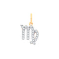9ct Yellow Gold Virgo Zodiac 0.12ct Diamond Pendant