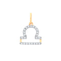 9ct Yellow Gold Libra Zodiac 0.15ct Diamond Pendant