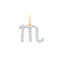 9ct Yellow Gold Scorpio Zodiac 0.15ct Diamond Pendant