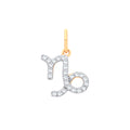 9ct Yellow Gold Capricorn Zodiac 0.10ct Diamond Pendant