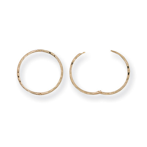 9ct Y/G 16mm D/C Hinged Sleepers