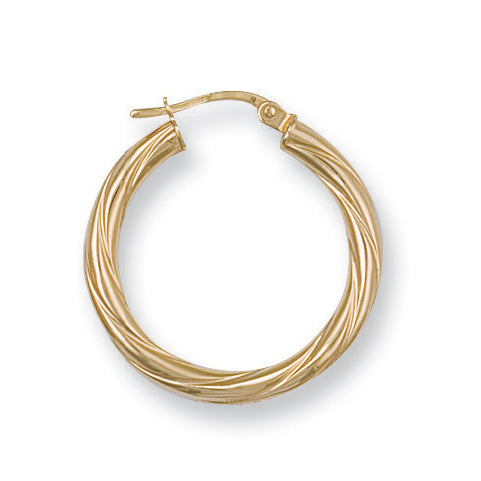 Y/G 26mm Twisted Hoop Earrings