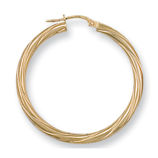 Y/G 36mm Twisted Hoop Earrings