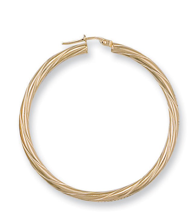 Y/G 46mm Twisted Hoop Earrings