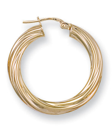Y/G 27mm Twisted Hoop Earrings