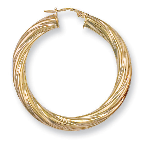Y/G 39mm Twisted Hoop Earrings