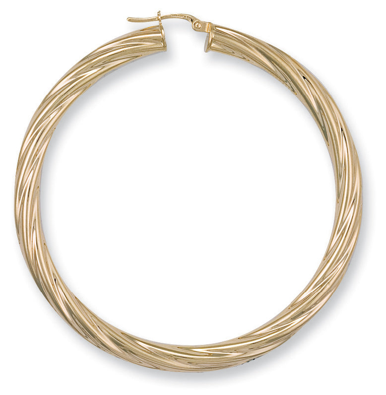 Y/G 59mm Twisted Hoop Earrings