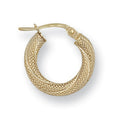 Y/G 16mm Frosted Twisted Hoop Earrings