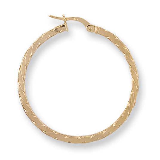 Y/G 33mm Twisted Hoop Earrings