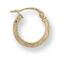 Y/G 13mm Patterned Hoop Earrings