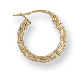 Y/G 13mm Patterned Hoop Earrings