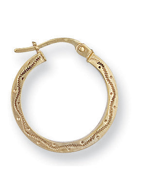Y/G 18mm Patterned Hoop Earrings