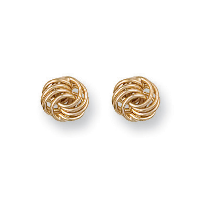 Y/G 8mm Fancy Knot Stud Earrings