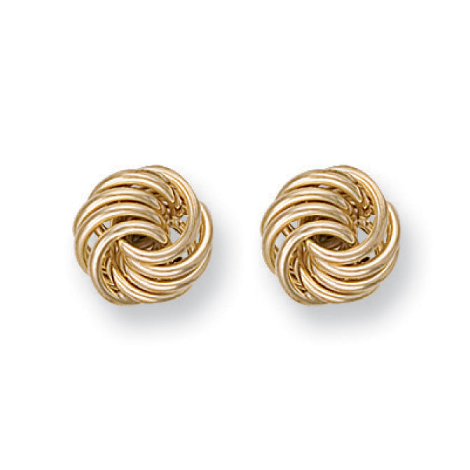 Y/G 10mm Fancy Knot Stud Earrings