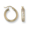 Y/G 19mm Cz Hoop Earrings