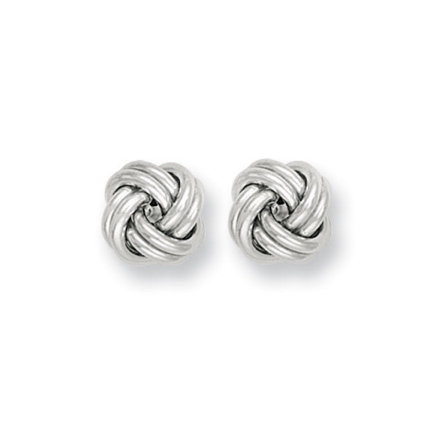 W/G 10mm Knot Stud Earrings