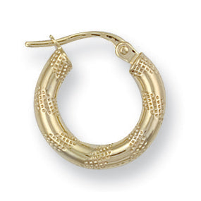 Y/G 16mm Frosted Tube Hoop Earrings