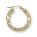 Y/G 20mm Frosted Tube Hoop Earrings