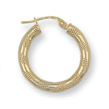 Y/G 20mm Frosted Tube Hoop Earrings