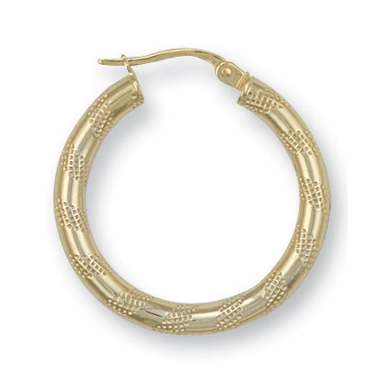 Y/G 25mm Frosted Tube Hoop Earrings