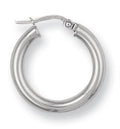 W/G 20mm Round Tube Hoop Earrings