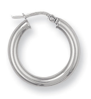 W/G 20mm Round Tube Hoop Earrings