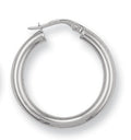 W/G 25mm Round Tube Hoop Earrings