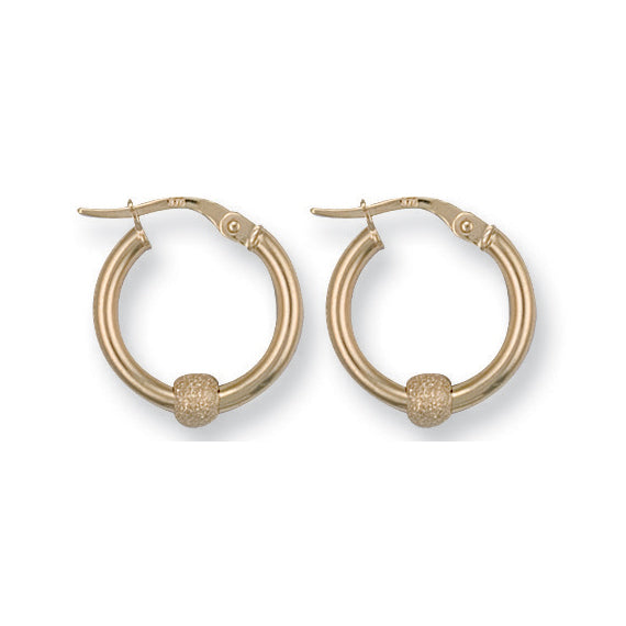 Y/G 17mm Glitter Ball Hoop Earrings