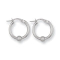 W/G 17mm Glitter Ball Hoop Earrings