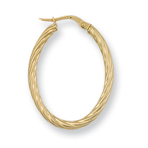 Y/G Twisted Oval Hoop Earrings