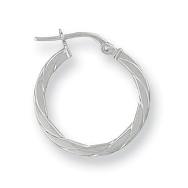 W/G 20mm Twisted Hoop Earrings