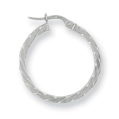 W/G 25mm Twisted Hoop Earrings