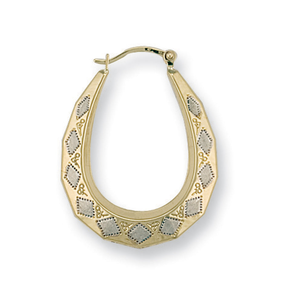 W & Y/G D/C Oval Earrings