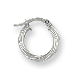 W/G 14mm Twisted Hoop Earrings