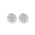 W/G 9mm Cz Cluster Stud Earrings
