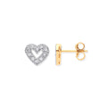 Y/G Cz Heart Stud Earrings
