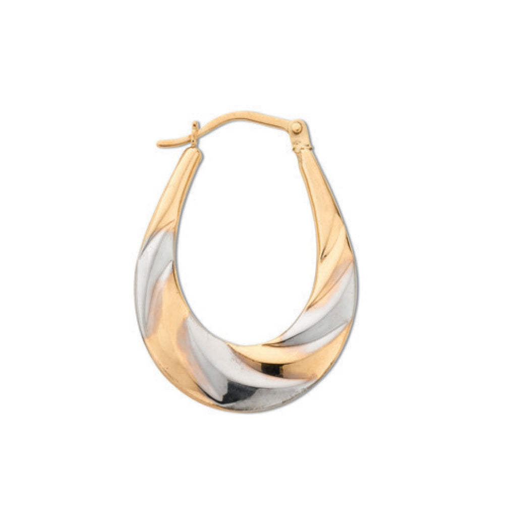 Y & W/G Oval Hoop Earrings