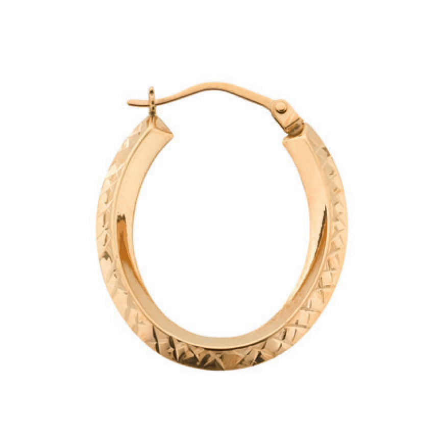Y/G D/C Oval Hoop Earrings
