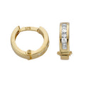 Y/G 12mm Princess Cut Cz Hinged Huggies