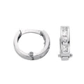 W/G 12mm Princess Cut Cz Hinged Huggies