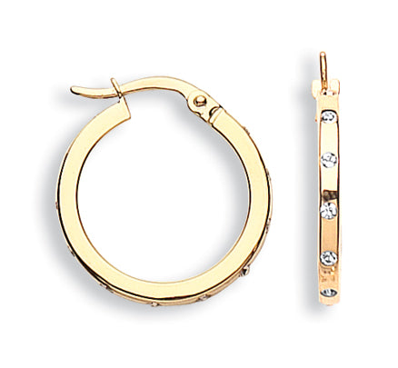 Y/G 20mm Cz Hoop Earrings