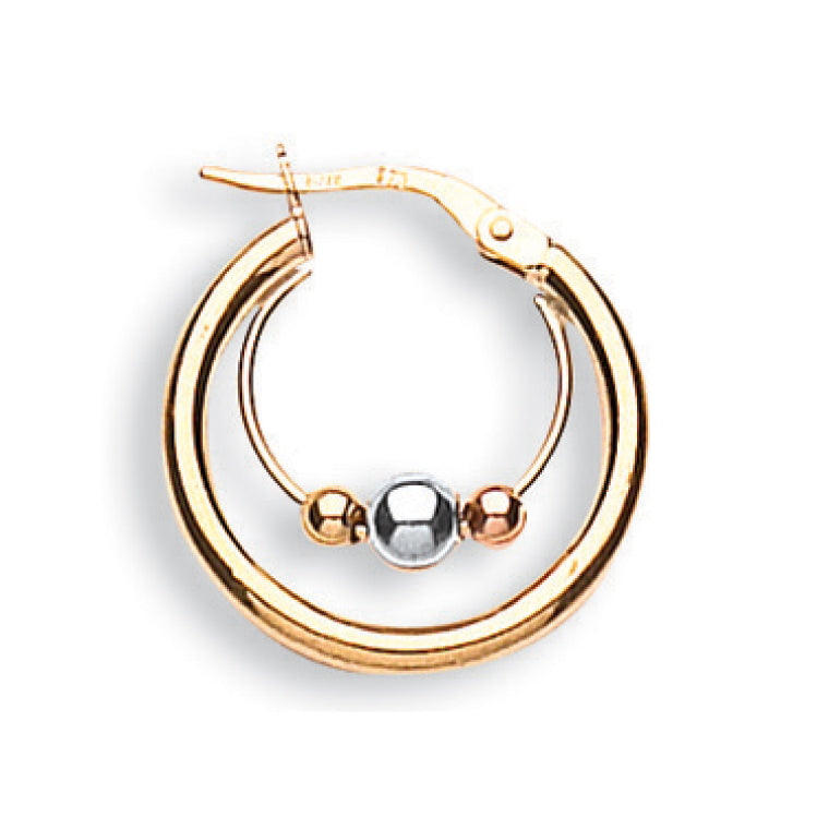 Y W & R/G 20mm Fancy Hoop Earrings
