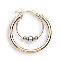 Y W & R/G 25mm Fancy Hoop Earrings