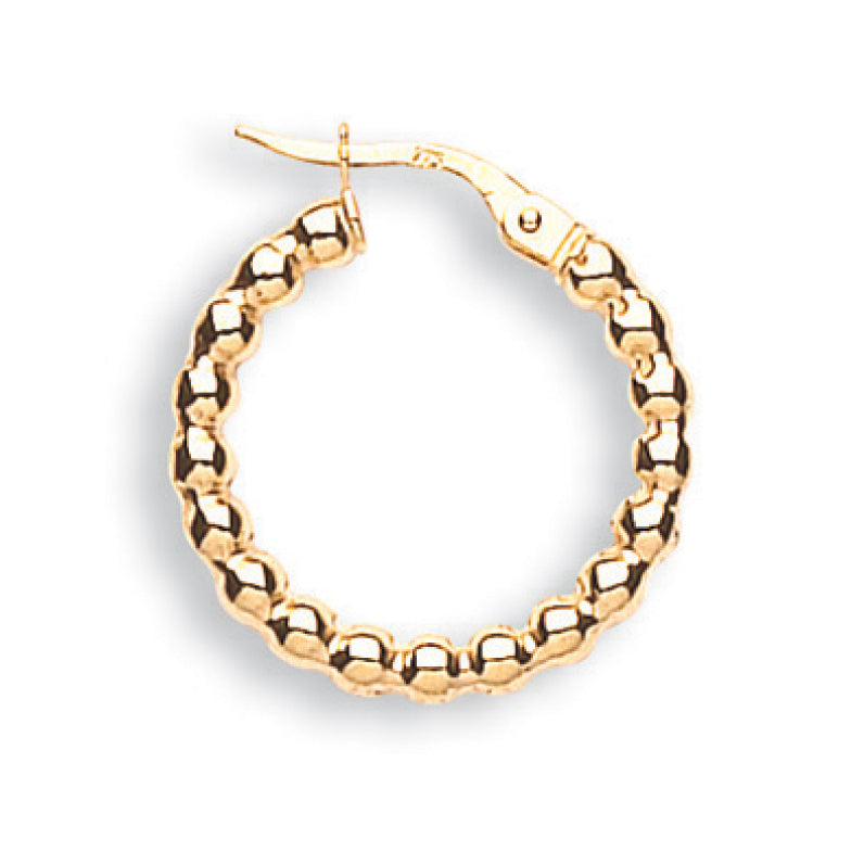 Y/G Fancy Beaded 21mm Hoop Earrings