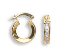Y/G 13mm Princess Cut Cz Hoops