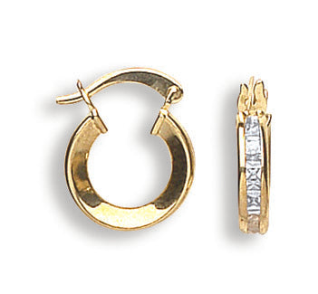Y/G 13mm Princess Cut Cz Hoops