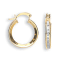 Y/G 18mm Princess Cut Cz Hoops