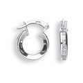 W/G 13mm Princess Cut Cz Hoops