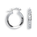 W/G 18mm Princess Cut Cz Hoops