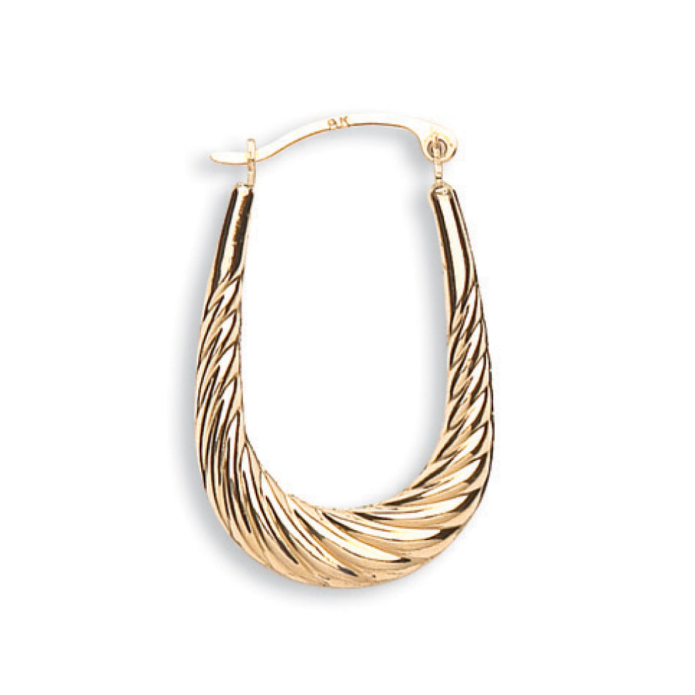 Y/G Ribbed Oval Creoles